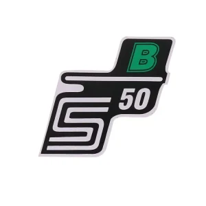 Schriftzug S50 B Folie / Aufkleber grün für Simson S50 Ausverkauf