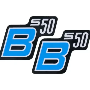 Angebot Schriftzug S50 B Folie / Aufkleber schwarz-hellblau 2 Stück für Simson S50