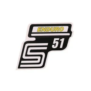 Schriftzug S51 Enduro Folie / Aufkleber gelb für Simson S51 Top-Angebot