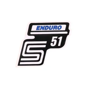 Schriftzug S51 Enduro Folie / Aufkleber blau für Simson S51 Neu