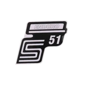 Nur Für Kurze Zeit Schriftzug S51 Enduro Folie / Aufkleber weiß für Simson S51