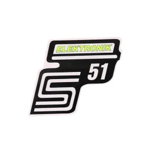 Schriftzug S51 Elektronik Folie / Aufkleber neongelb für Simson S51 Sichere Zahlung