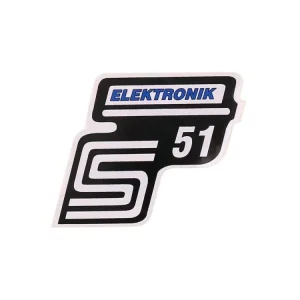 Schriftzug S51 Elektronik Folie / Aufkleber blau für Simson S51 Preiswert