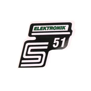 Begrenztes Angebot Schriftzug S51 Elektronik Folie / Aufkleber grün für Simson S51