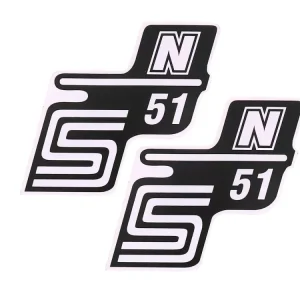 Schriftzug S51 N Folie / Aufkleber weiß 2 Stück für Simson S51 Jetzt Kaufen