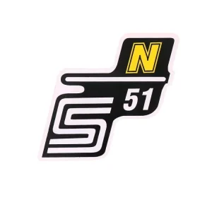 Schriftzug S51 N Folie / Aufkleber gelb für Simson S51 Kostenloser Rückversand