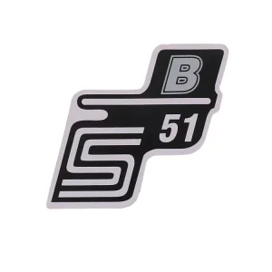 Schriftzug S51 B Folie / Aufkleber silber für Simson S51 Sale