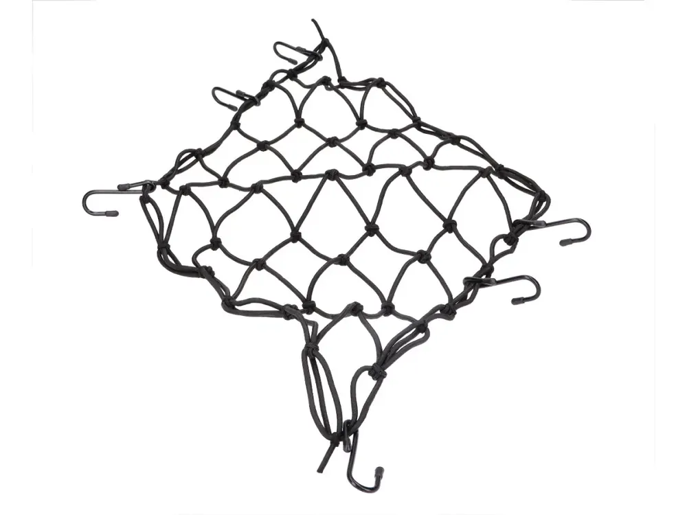 Rabatt Gepäcknetz 42x42cm schwarz mit 6 Haken