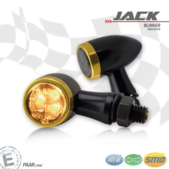 Heißes Angebot SMD-Blinkerset Jack schwarz/gold getönt E-geprüft