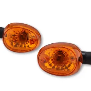 Direktkauf SHIN YO Oval Glühlampen Blinker Gehäuse Schwarz / Linse Orange, Paar – vorn & hinten