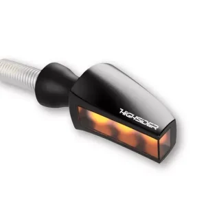 HIGHSIDER Pro Flight LED Blinker Gehäuse Schwarz / Linse Rauchgrau (Paar), vorn & hinten Gratis Versand