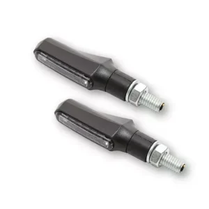 SHIN YO Shorty-Fin LED Blinker Gehäuse Schwarz / Linse Rauchgrau (Paar), vorn & hinten Must-Have