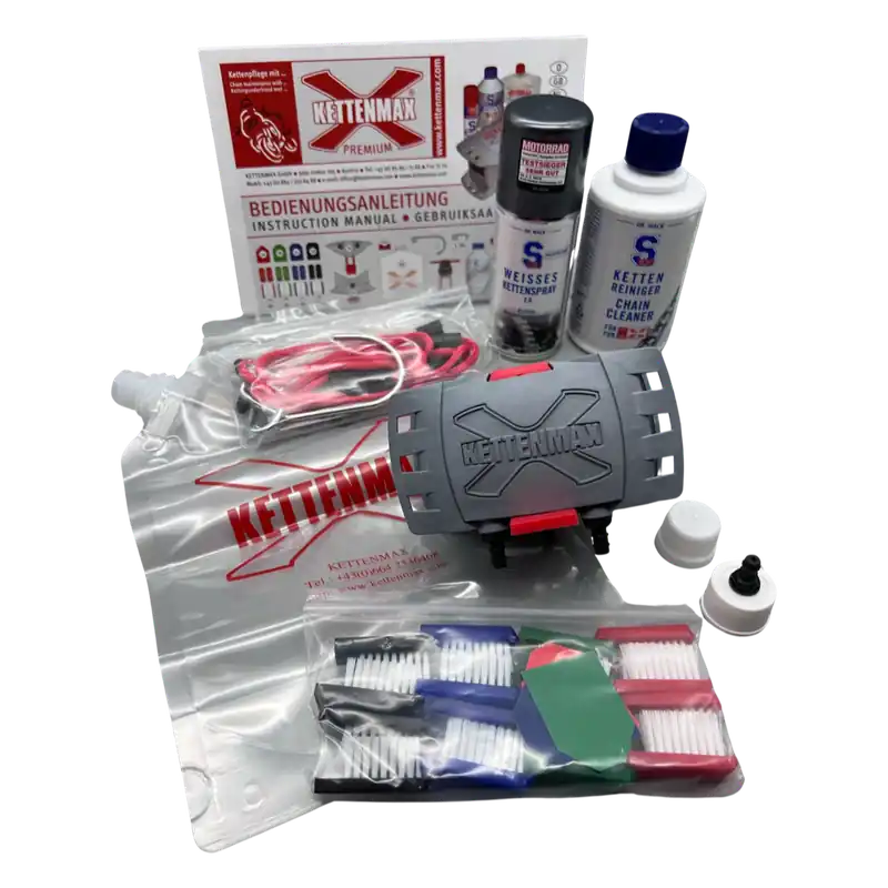 Kettenmax Premium Motorrad Kettenpflege Set; KM-P Direktkauf