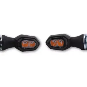 Bestseller SHIN YO Crumb LED Blinker Gehäuse Schwarz / Linse Rauchgrau (Paar), vorn & hinten