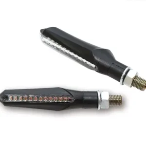 SHIN YO Run LED Sequenz-Blinker Gehäuse Schwarz / Linse Rauchgrau (Paar), vorn & hinten Letzte Chance