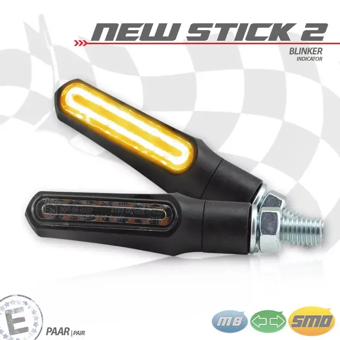 LED-Blinker New Stick 2 schwarz getönt E-geprüft Angebot