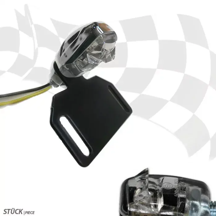 Bestseller LED-Kennzeichenbeleuchtung "Nano" chrom klares Glas E-geprüft