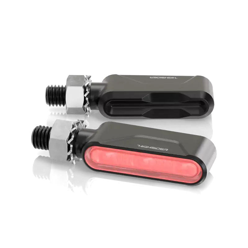 Direktkauf HIGHSIDER Pro Esagano-RS LED 3in1 Blinker-Rücklicht-Kombination, Gehäuse Schwarz / Linse Rauchgrau (Paar), Hinten