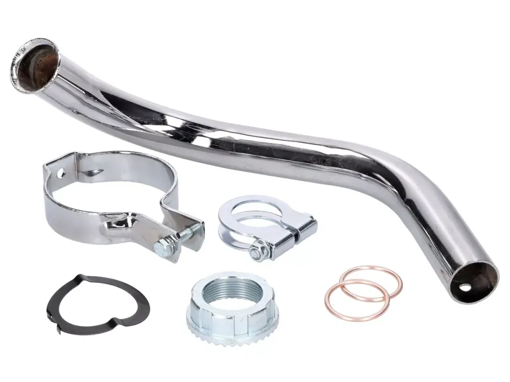 Auspuffkrümmer Set Chrom 28mm für Simson Schwalbe KR51/2 Neue Ware