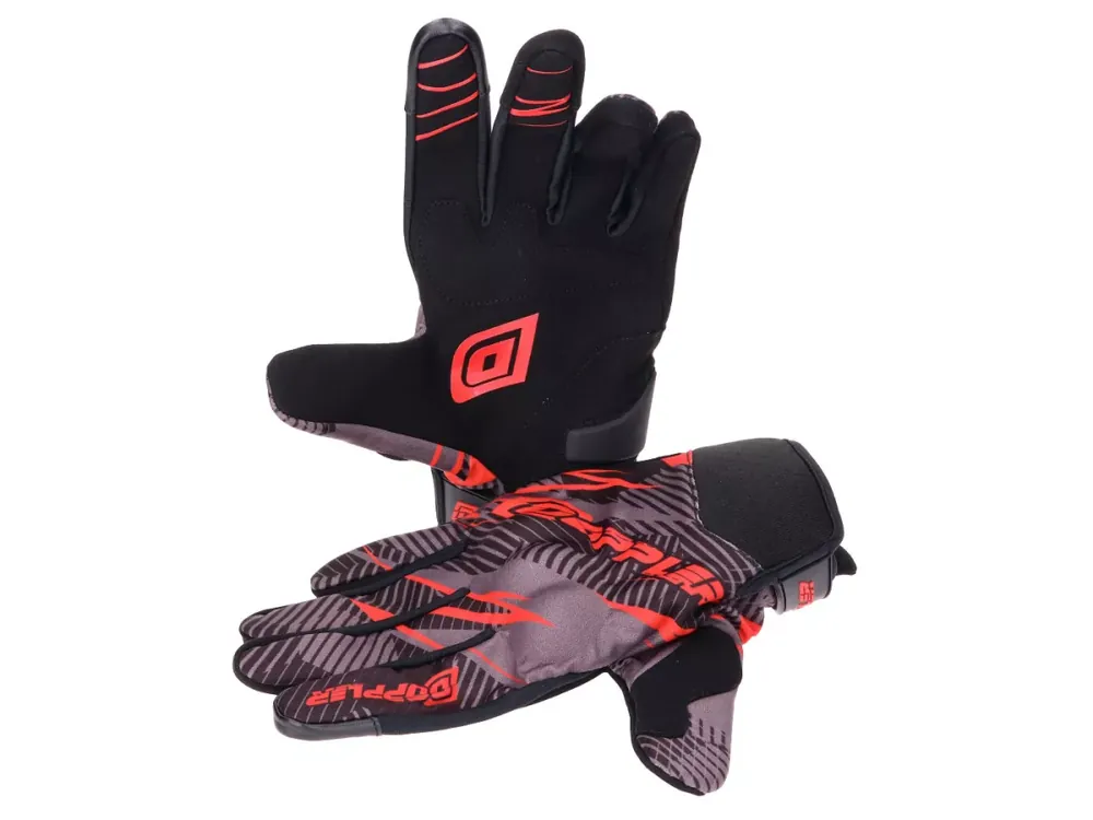 Handschuhe MX Doppler grau / rot - Größe M (09) Must-Have