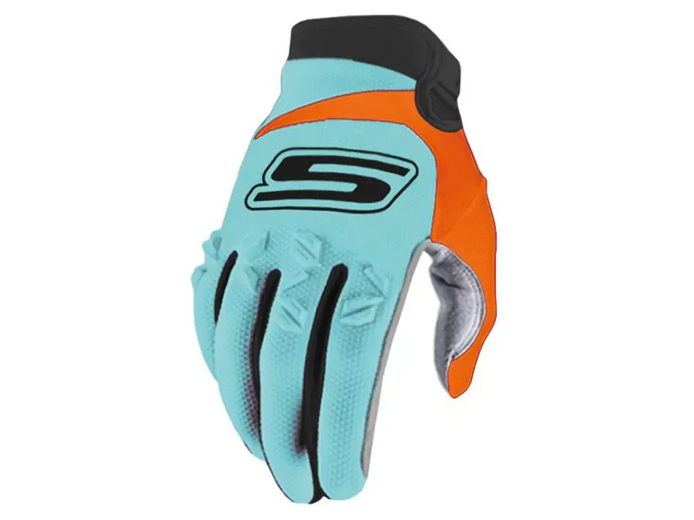 Super-Preis Handschuhe MX S-Line homologiert, blau / orange - Größe XL