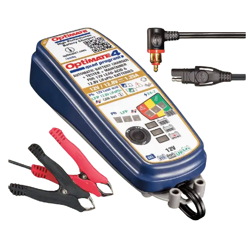 Tecmate Optimate 4 Batterieladegerät inkl. CAN-BUS Adapterkabel, Premium Edition Neuheit