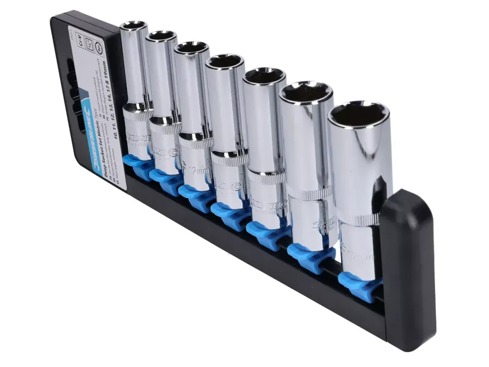 Steckschlüssel Satz lang 7-teilig metrisch 1/2 Zoll 10-19mm Markenware