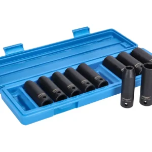 Markenprodukt Steckschlüssel Satz 10-teilig 1/2 Zoll 10-22mm, lang für Schlagschrauber