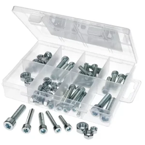 Innensechskantschrauben und Muttern Sortimentskasten M5-M8 75-teilig Echt