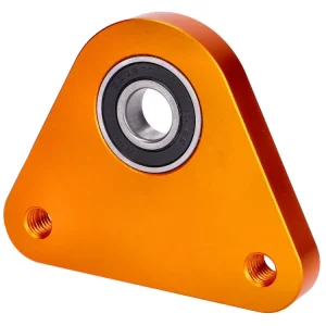 Jetzt Kaufen Flansch Hinterrad / Lagerplatte swiing Racing Aluminium gold für Piaggio Ciao, Si, Bravo, Boxer