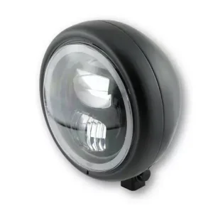 Direkt Vom Hersteller HIGHSIDER Pecos Typ 7 LED Scheinwerfer 5 3/4 Zoll Schwarz Matt mit Standlichtring, E-geprüft (1 Stück)