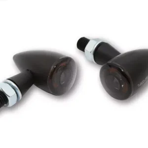 HIGHSIDER Pro Apollo Bullet LED Blinker Gehäuse Schwarz / Linse Rauchgrau (Paar), vorn & hinten Direkt Vom Hersteller