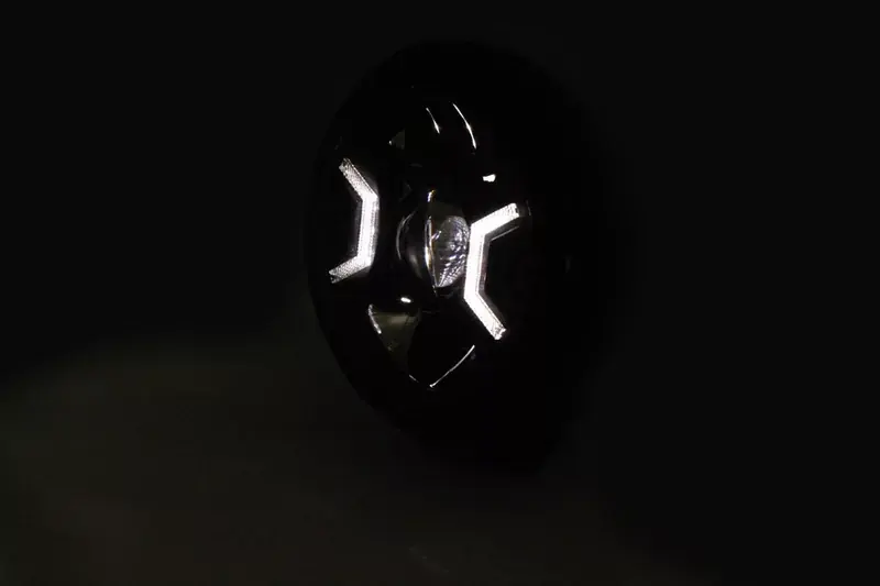 Expressversand HIGHSIDER 7 Zoll LED-Scheinwerfer HD-Style Typ 2 Schwarz E-geprüft