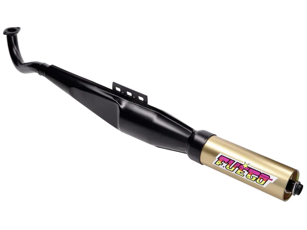 Auspuff Jamarcol Fuego schwarz / gold für Puch Maxi Schnäppchen