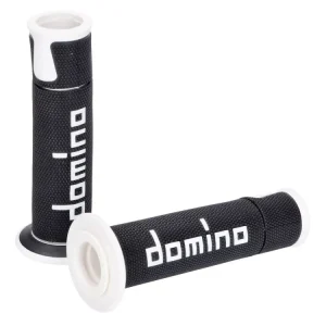 Expressversand Griffe Satz Domino A450 On-Road Racing schwarz / weiß mit offenen Enden