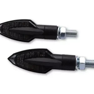 Top-Angebot SHIN YO Vinci LED Blinker Gehäuse Schwarz / Linse Rauchgrau (Paar), vorn & hinten