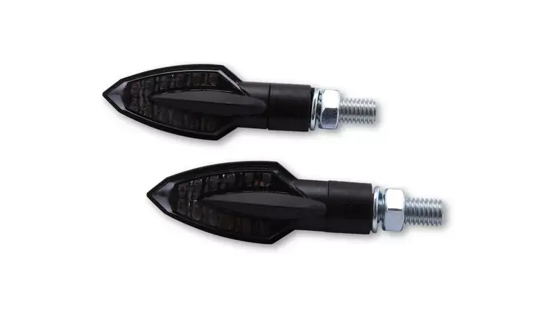 Top-Angebot SHIN YO Vinci LED Blinker Gehäuse Schwarz / Linse Rauchgrau (Paar), vorn & hinten