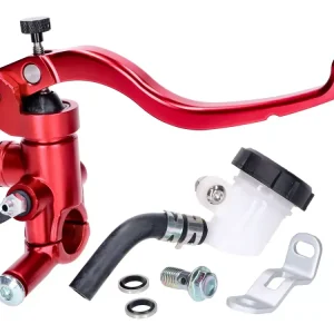 Bremspumpe / Bremszylinder vorn radial, externer Bremsflüssigkeitsbehälter, rot für 22mm Lenker Markenware