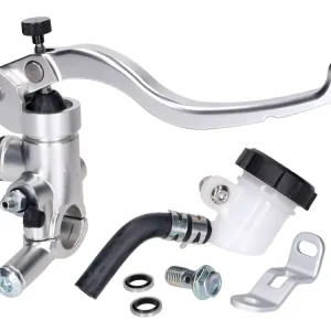 Bremspumpe / Bremszylinder vorn radial, externer Bremsflüssigkeitsbehälter, silberfarbig für 22mm Lenker Begrenztes Angebot