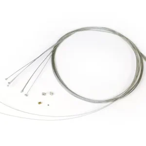 Zug-Set universal innen BGM Original Vespa, Lambretta 2x Ø=1,9mm x 2100mm (Nippel Birnentyp, verwendet als Kupplungszug / Bremszug vorne), 2x Ø=1,6mm x 2100mm (Nippel Ø=5,5mm x 7mm, verwendet als Schaltzug), 1x Ø=1,2mm x 2500mm (Nippel Ø=5,5mm x 7mm, Neuheit