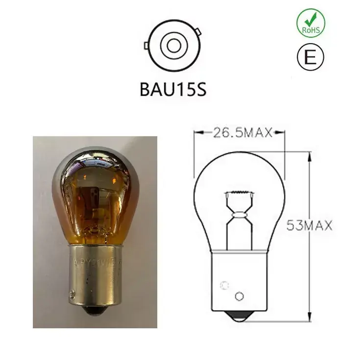 Markenprodukt Kugellampe 12V 21W Bau15s chrom E-geprüft