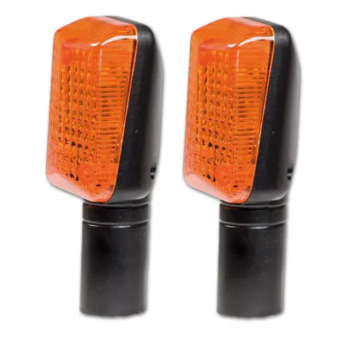 Preisknaller Superbike-Blinker schwarz lang mit gelbem Glas E-geprüft