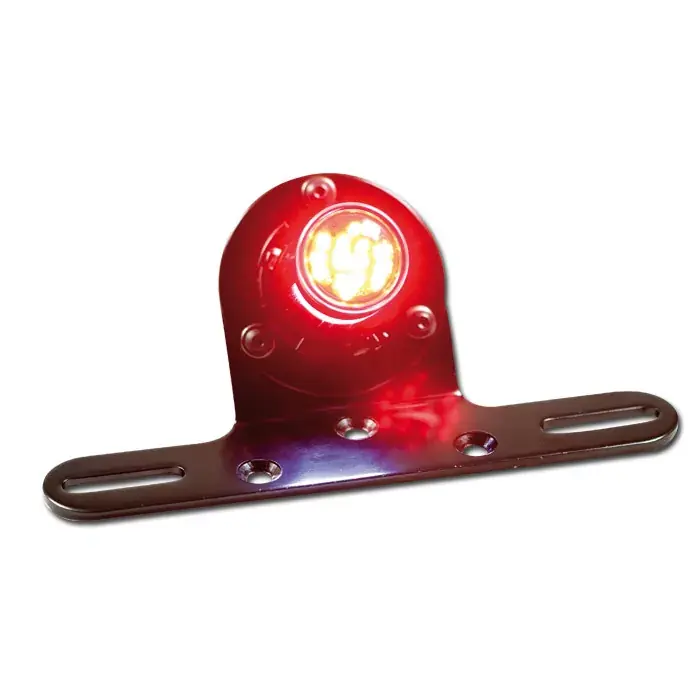 Aktuell LED-Rücklicht "Gun" mit Kennzeichenbeleuchtung, rot, Ø 30 mm, E-geprüft