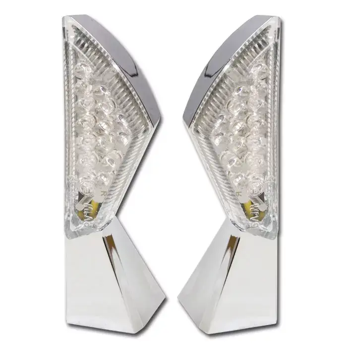 LED-Blinker "SQUARE" chrom klar E-geprüft Paar M8 Begrenztes Angebot