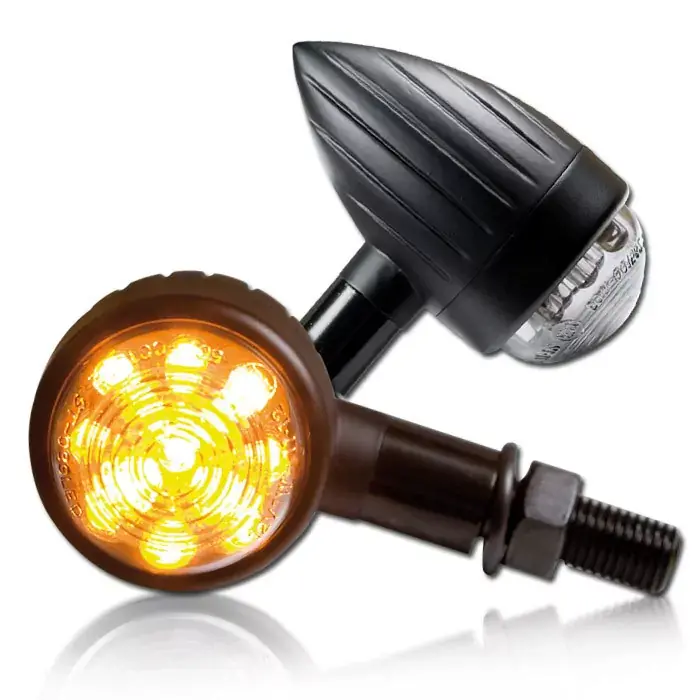 Geprüft LED-Blinker New Bullet passend für Motorrad matt-schwarz E-geprüft