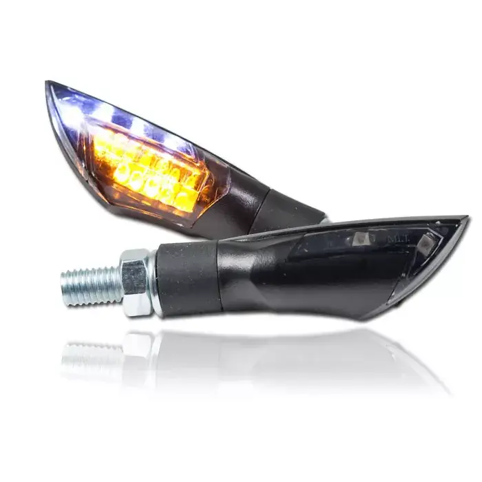 LED-Blinker Standlichtkombi "Dual" schwarz E-geprüft M8 Paar Sonderangebot