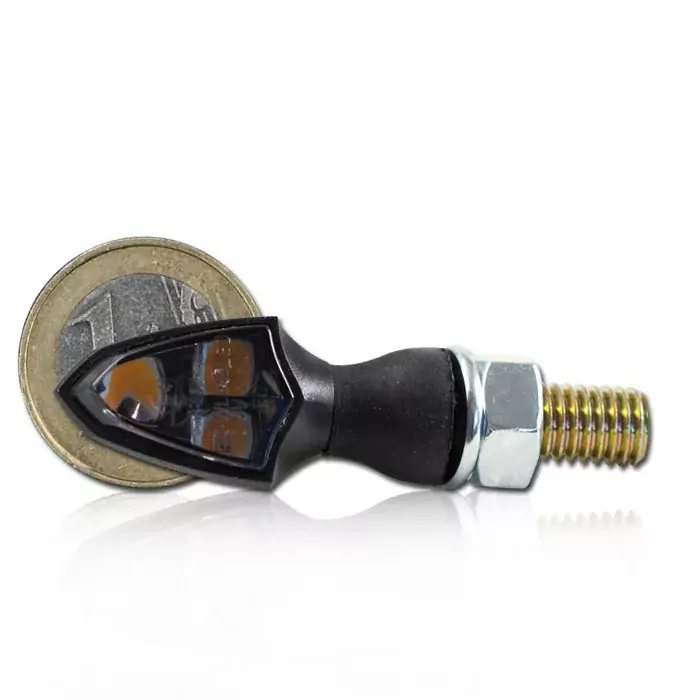 Wochenendangebot LED-Blinker SHIELD schwarz getönt E-geprüft Paar M8