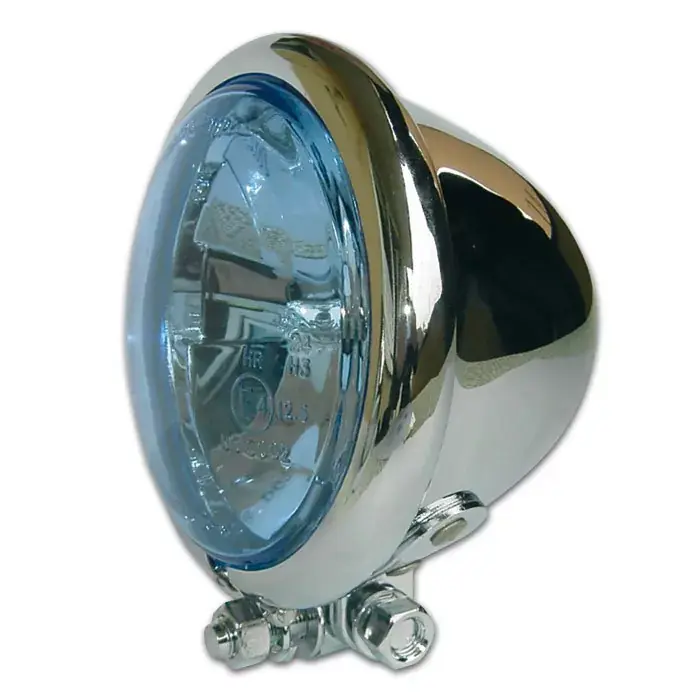Bates-Style Fernscheinwerfer 4,5 Zoll H3 Chrom blaues Glas E-geprüft Top-Preis