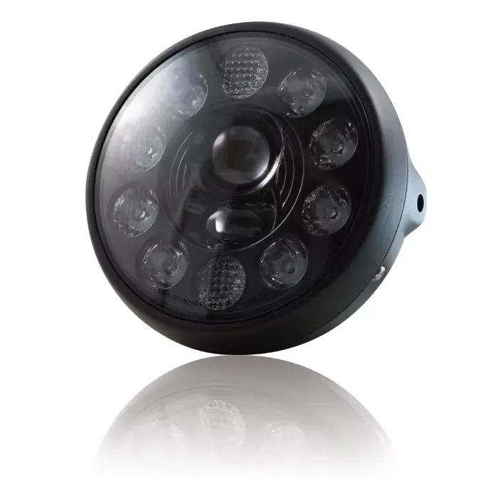 LED-Scheinwerfer „British Style“ 7 Zoll schwarz E-geprüft Aktuell