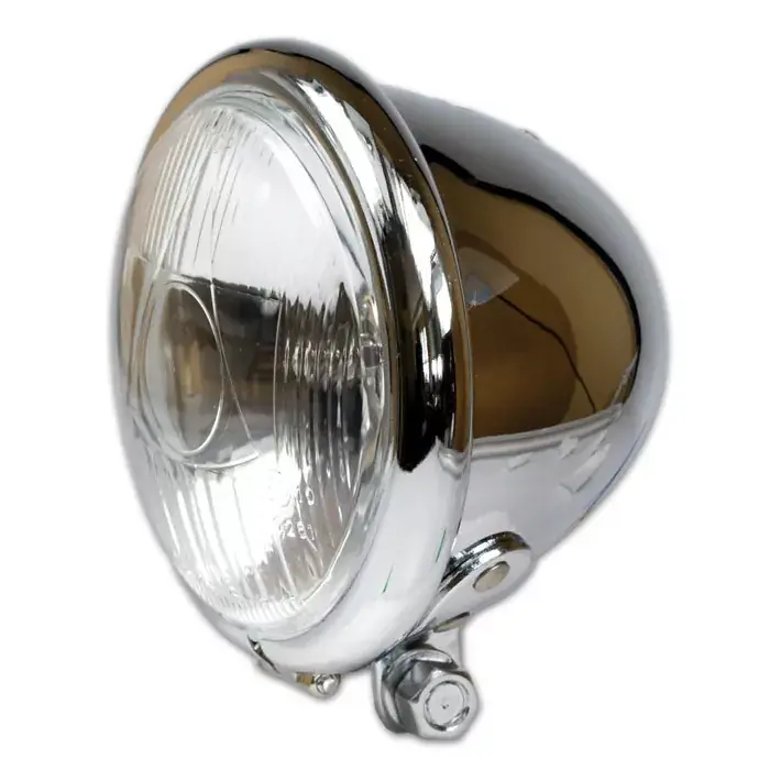 Markenware Fernscheinwerfer "Bates Style" 4,5" chrom 12V H3/55W E-geprüft unten M10